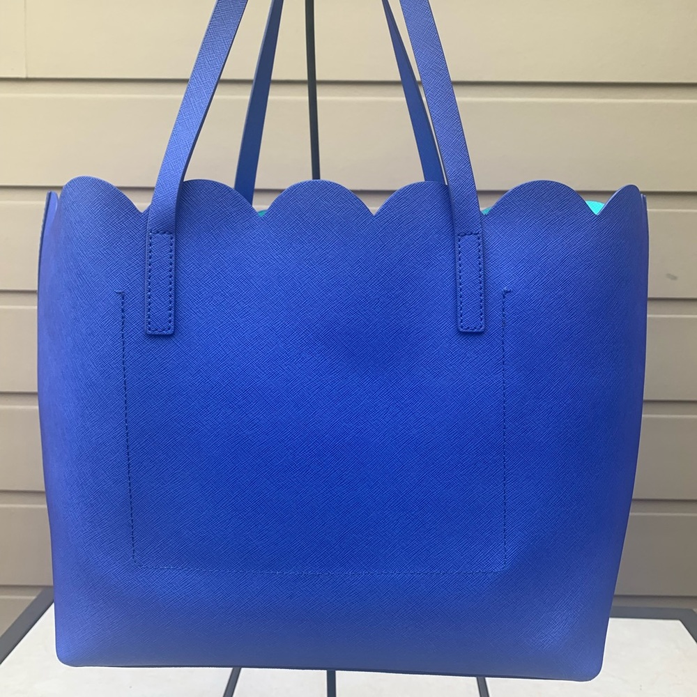 Kate Spade Bag Motif Ladies Blue Leather Tote - Picture 5 of 10